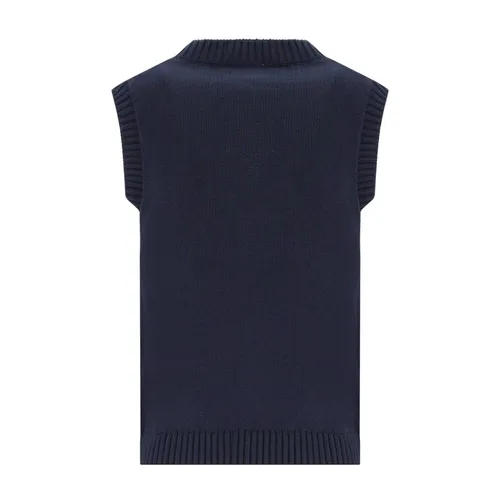 Blue Cotton Knitted Vest - Max Mara - Modalova