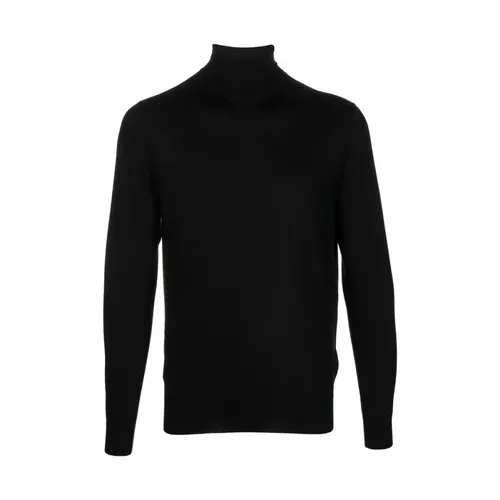 Black Cashmere-Silk Roll-Neck Turtleneck - Mauro Ottaviani - Modalova