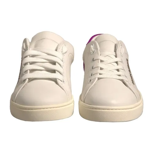 White Suede Leather Low Top Sneakers - Dolce & Gabbana - Modalova
