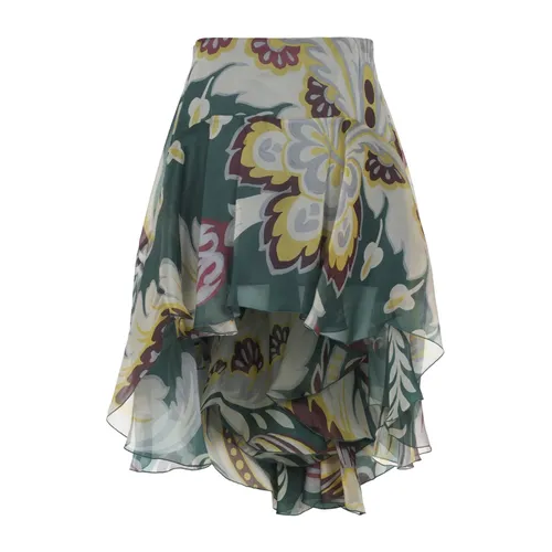 Floral Print Silk Mini Skirt - Etro - Modalova