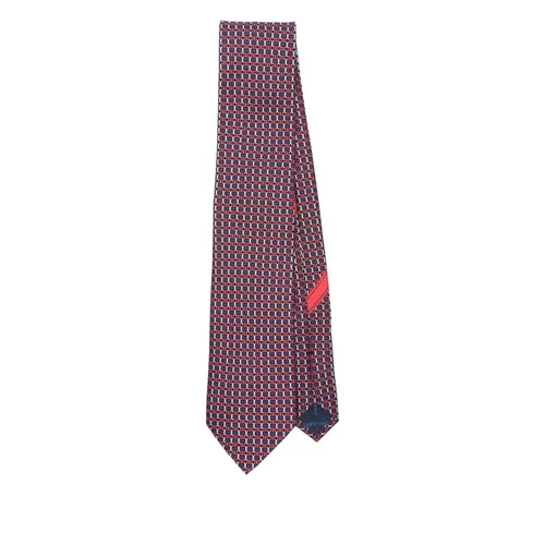 Geometric Chain Pattern Pointed Tip Tie - Ferragamo - Modalova
