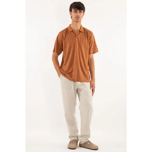 Linen Knitted Polo in 19H - MC2 Saint Barth - Modalova