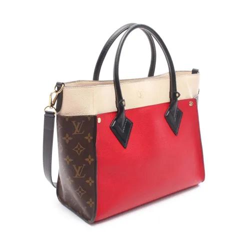 Pre-owned Multi-Panel Leather and Monogram Canvas Top Handle Bag - Louis Vuitton Vintage - Modalova