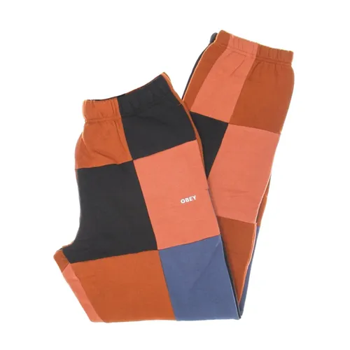 Patchwork Fleece Sweatpants with Pockets - Obey - Modalova