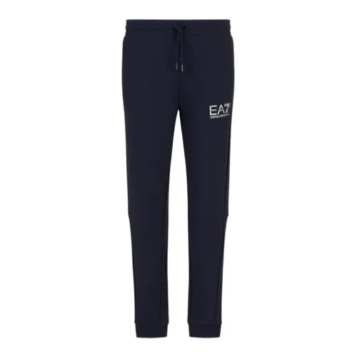 Pantalone Blu con Logo 100% Cotone - Emporio Armani EA7 - Modalova