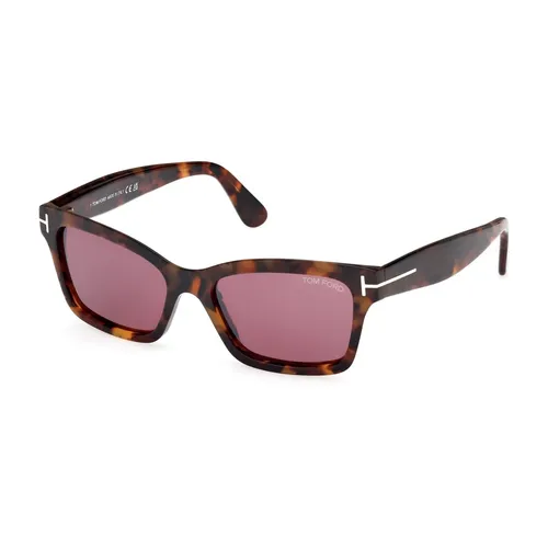 Rectangular Havana Sunglasses - Tom Ford - Modalova