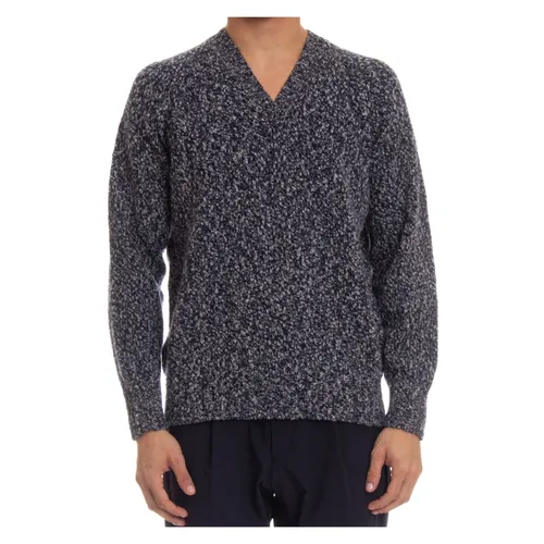 Blue V-Neck Wool Sweater - Drumohr - Modalova