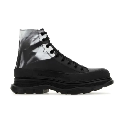 Printed Leather Tread Slick Sneakers - Alexander McQueen - Modalova