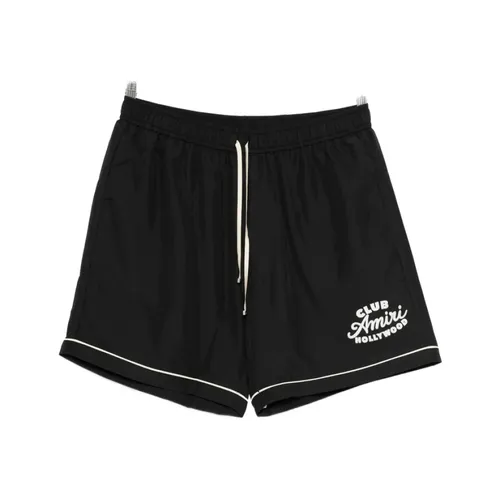 Black Logo-Print Drawstring Shorts - Amiri - Modalova