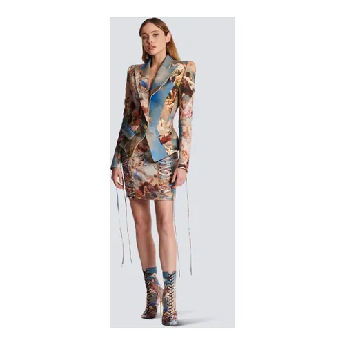 Slim-fit Sky printed canvas jacket - Balmain - Modalova