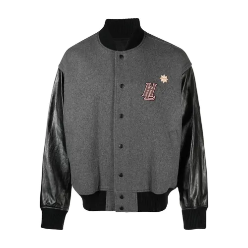 Varsity Bomber Jacket with Logo Patch - Helmut Lang - Modalova