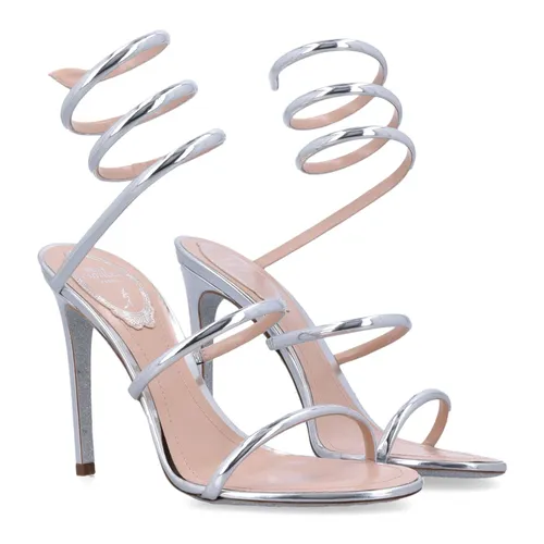 Silver Closed Toe Stiletto Sandal - René Caovilla - Modalova