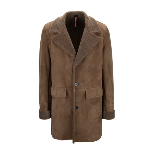 Single-Breasted Sheepskin Coat - HCR - Modalova