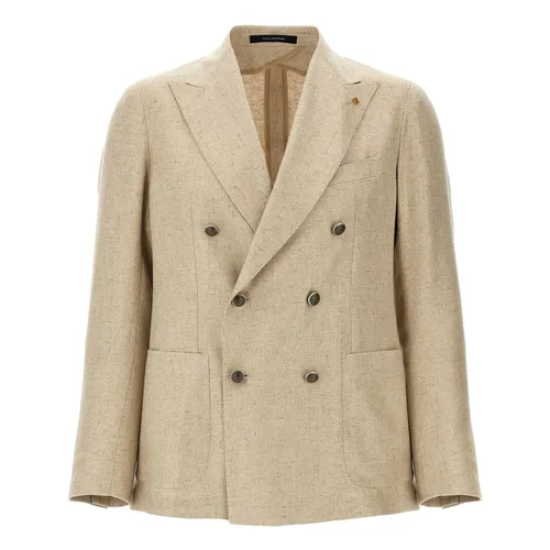 Double-breasted Silk Jacket - Tagliatore - Modalova