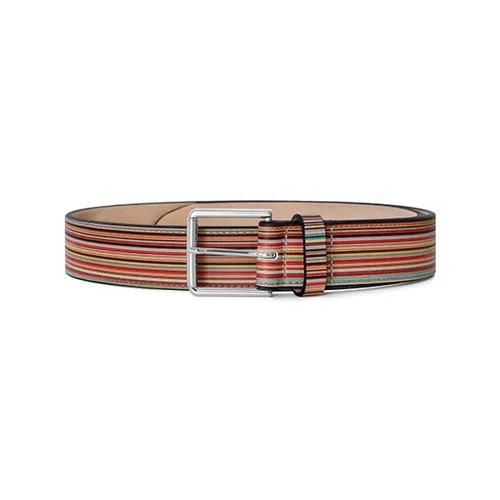 Multicolor Striped Leather Belt - Paul Smith - Modalova