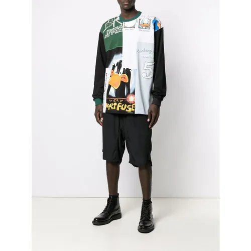 Multicolour Patchwork Crew Neck Pullover - Amen - Modalova
