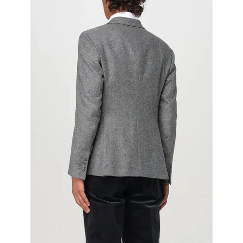 Textured Wool Blazer Jacket - Emporio Armani - Modalova