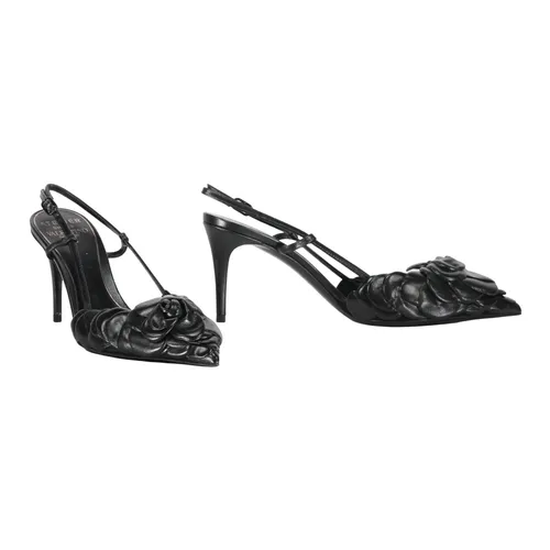 Floral Pointy Toe Slingback Pumps - Valentino Garavani - Modalova