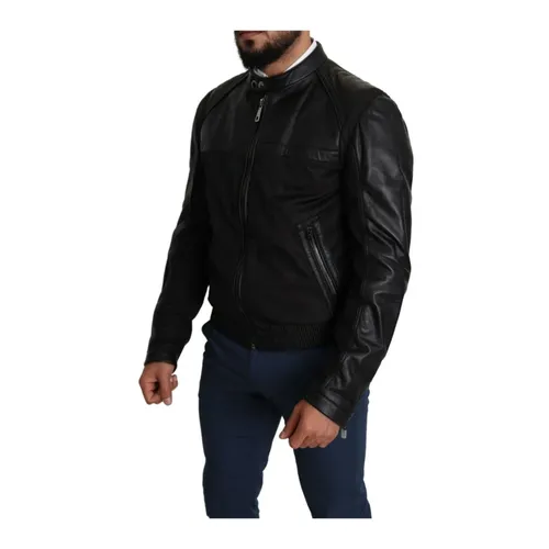 Blackylon Full Zip Men Bomber Jacket - Dolce & Gabbana - Modalova