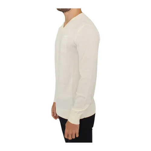 V-Neck Wool Blend Pullover - Ermanno Scervino - Modalova