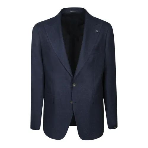 Wool and Linen Single-Breasted Blazer - Tagliatore - Modalova