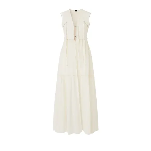 White Cotton Dresses Made in AL - Pinko - Modalova