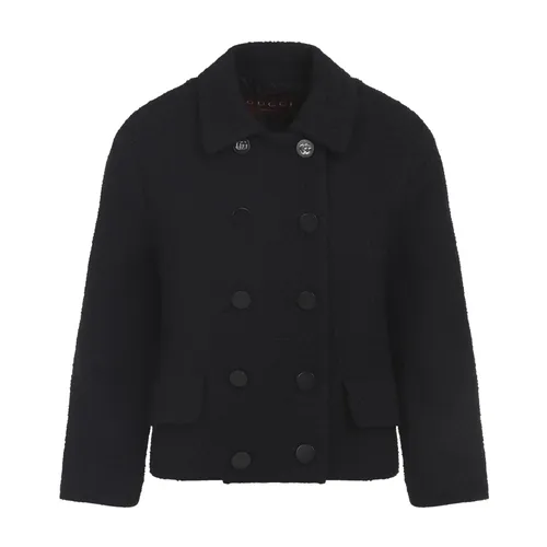 Black Wool Blend Jacket Aw25 - Gucci - Modalova