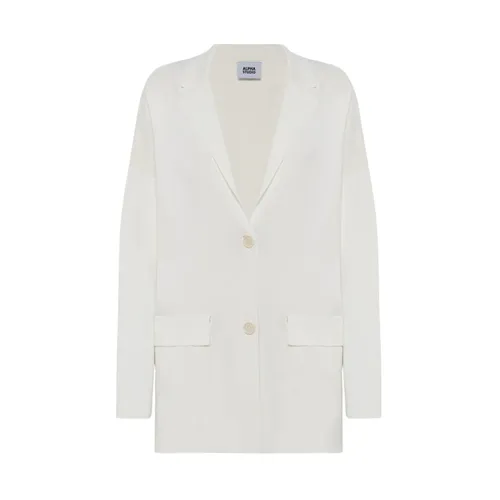 Viscose Jacket with Two Pockets - Alpha Studio - Modalova
