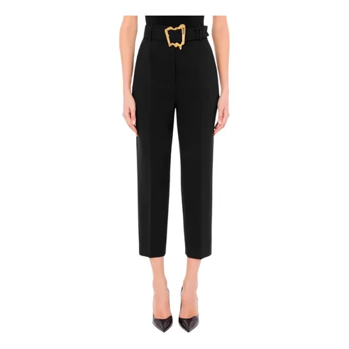 Crepe Cropped Trousers - Moschino - Modalova