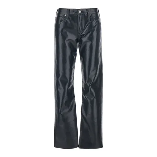 Leather-Blend Straight Trousers - Agolde - Modalova