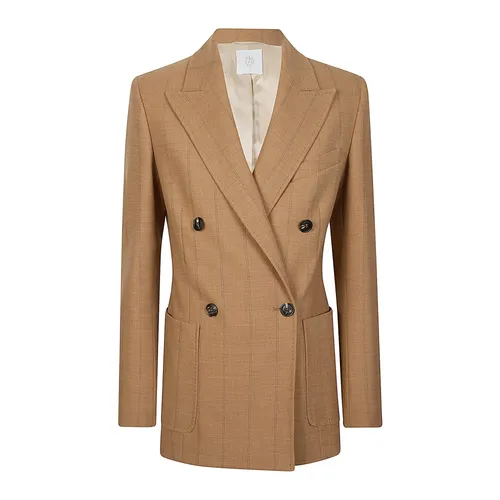 Double-Breasted Wool Pinstripe Jacket - Eleventy - Modalova
