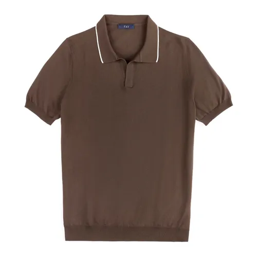Short-sleeved V-neck Polo - Fay - Modalova