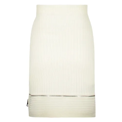 Ribbed Knitted Mini Skirt with Zips - Andrea Adamo - Modalova