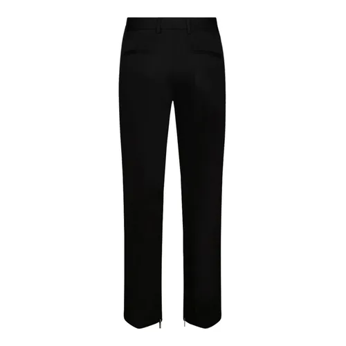 Black Wool Slim Fit Trousers - Off White - Modalova