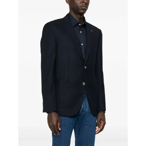 Blue Button-Up Jacket with Pockets - Hugo - Modalova