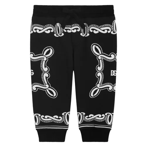 Bandana Print Joggers in Black - Dolce & Gabbana - Modalova