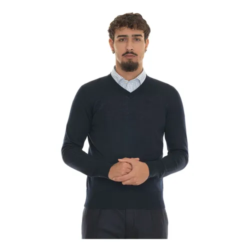 Merino Wool V-Neck Pullover - Hindustrie - Modalova