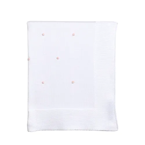 Pink Polka Dot Cotton Blanket - Little Bear - Modalova