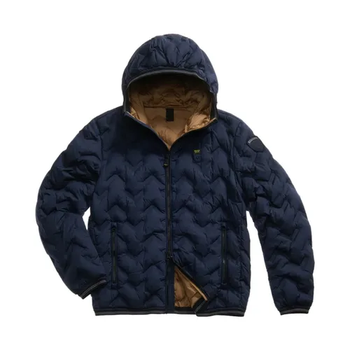 Blue Down Jacket with Hood - Blauer - Modalova