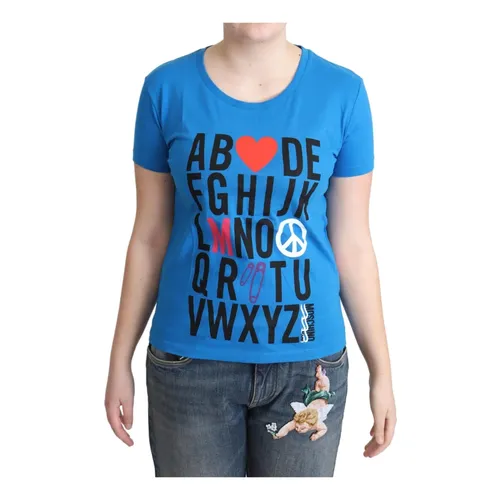 Blue Alphabet Print Tee - Moschino - Modalova