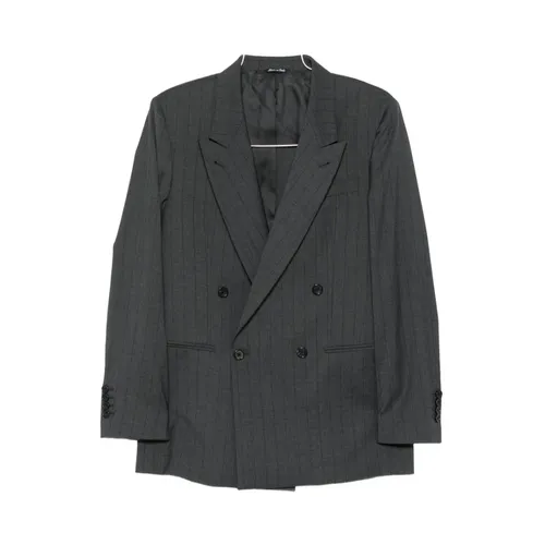 Grey Pinstripe Double-Breasted Suit - Reveres 1949 - Modalova