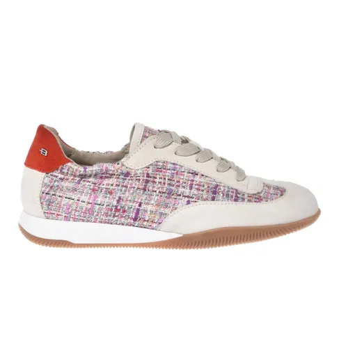 Off white suede and multicolor tweed sneaker - Baldinini - Modalova