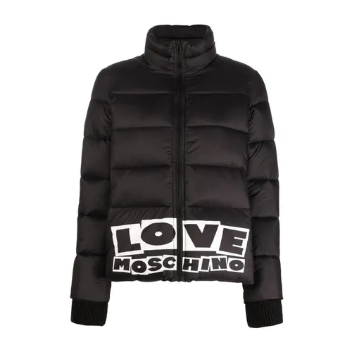 Black Puffer & Down Jacket - Love Moschino - Modalova