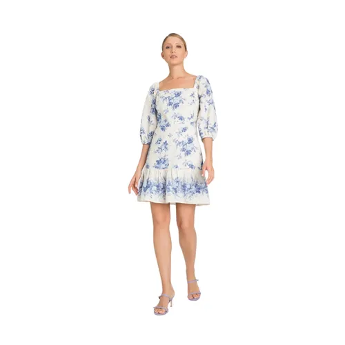 Short Floral Linen Dress - Twinset - Modalova