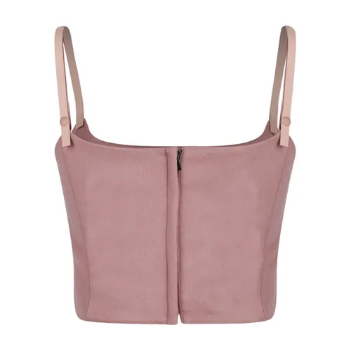 Pink Wool Cashmere Crop Top - Max Mara - Modalova