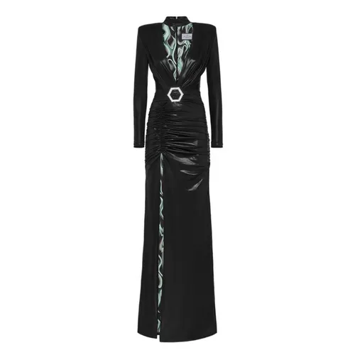 Jersey Long Dress LS Lining Flame - Philipp Plein - Modalova