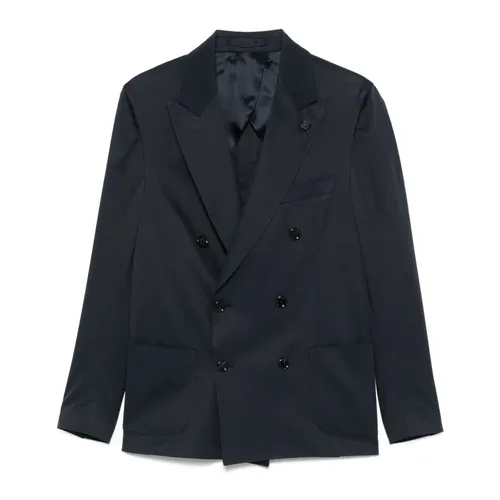 Cotton Blazer Double-Breasted Jacket - Lardini - Modalova
