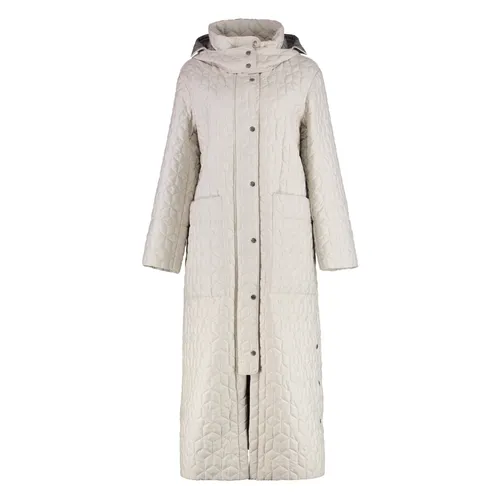Quilted Long Down Jacket with Drawstring - Moorer - Modalova