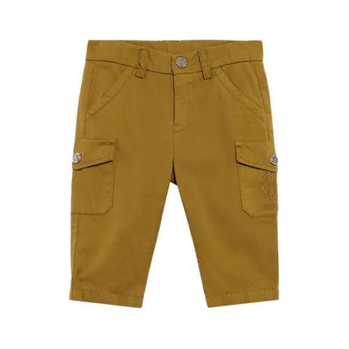 Ochre Cotton Cargo Bermuda with Monogram - Roberto Cavalli - Modalova