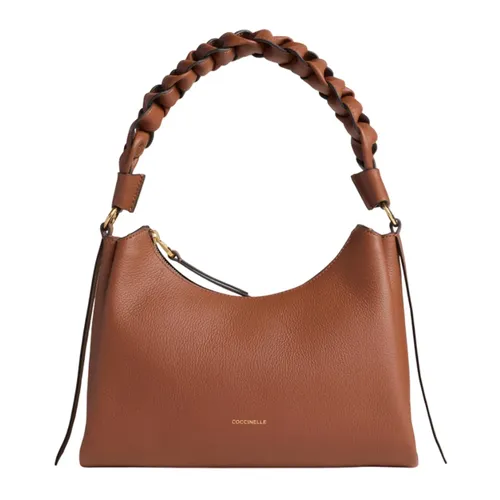 Woven handle leather bag with zip - Coccinelle - Modalova